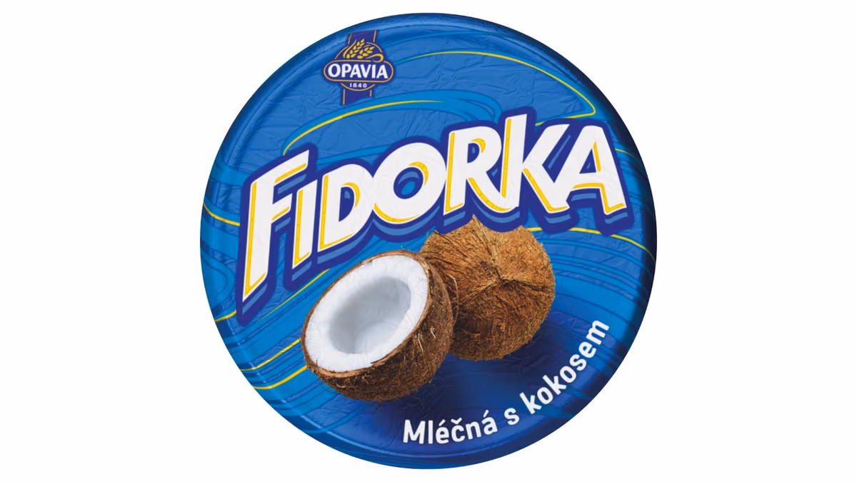 Opavia Fidorka Mléčná s kokosem, oplatka, modrá 30g