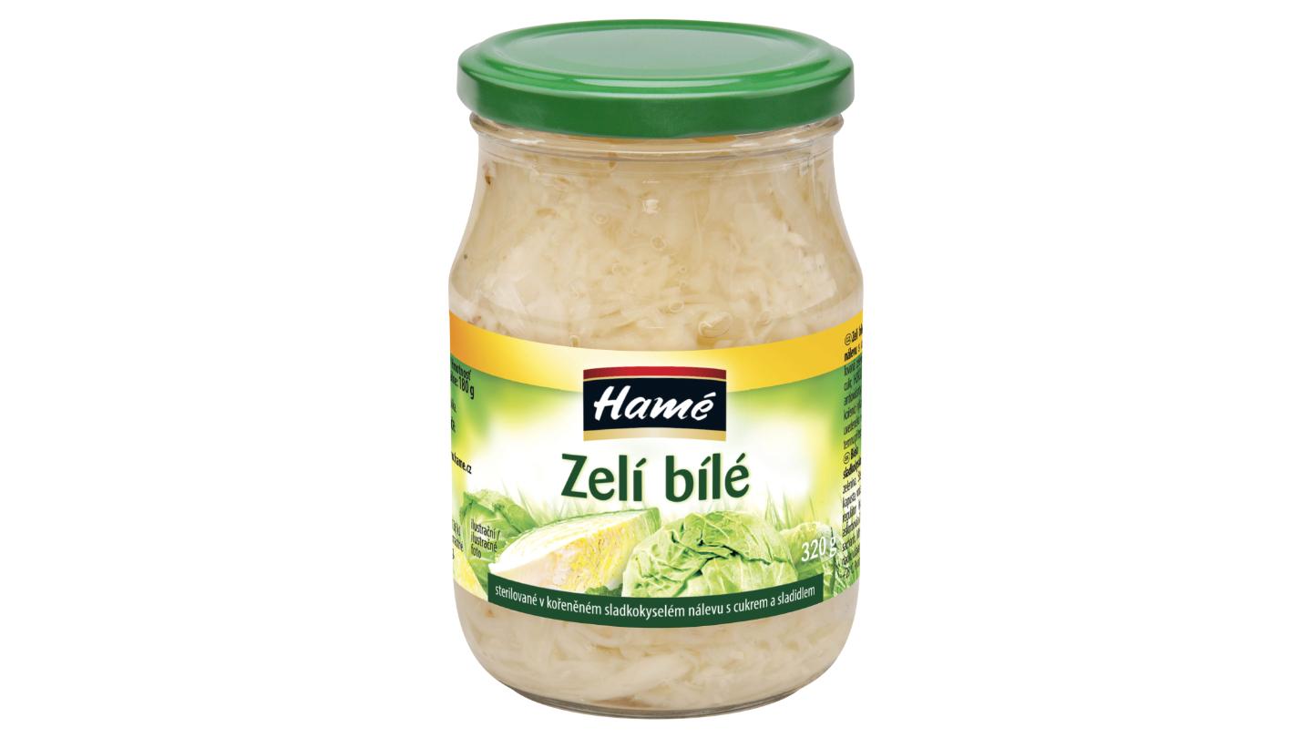 Hamé Zelí bílé sterilované v kořeněném sladkokyselém nálevu 320g