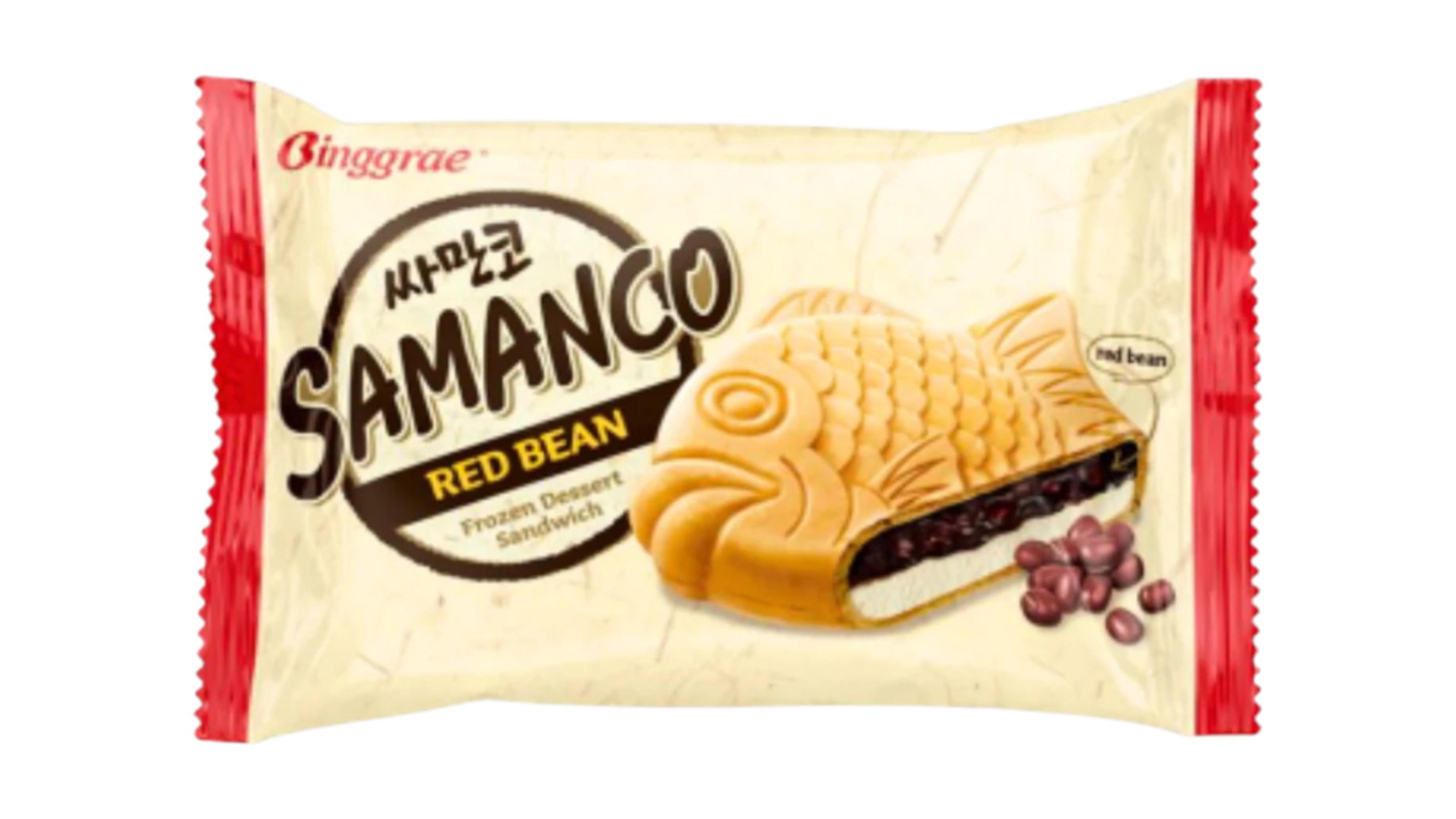 [Frozen] BINGGRAE Samanco Red Bean Ice Cream Sandwich, 96.7g