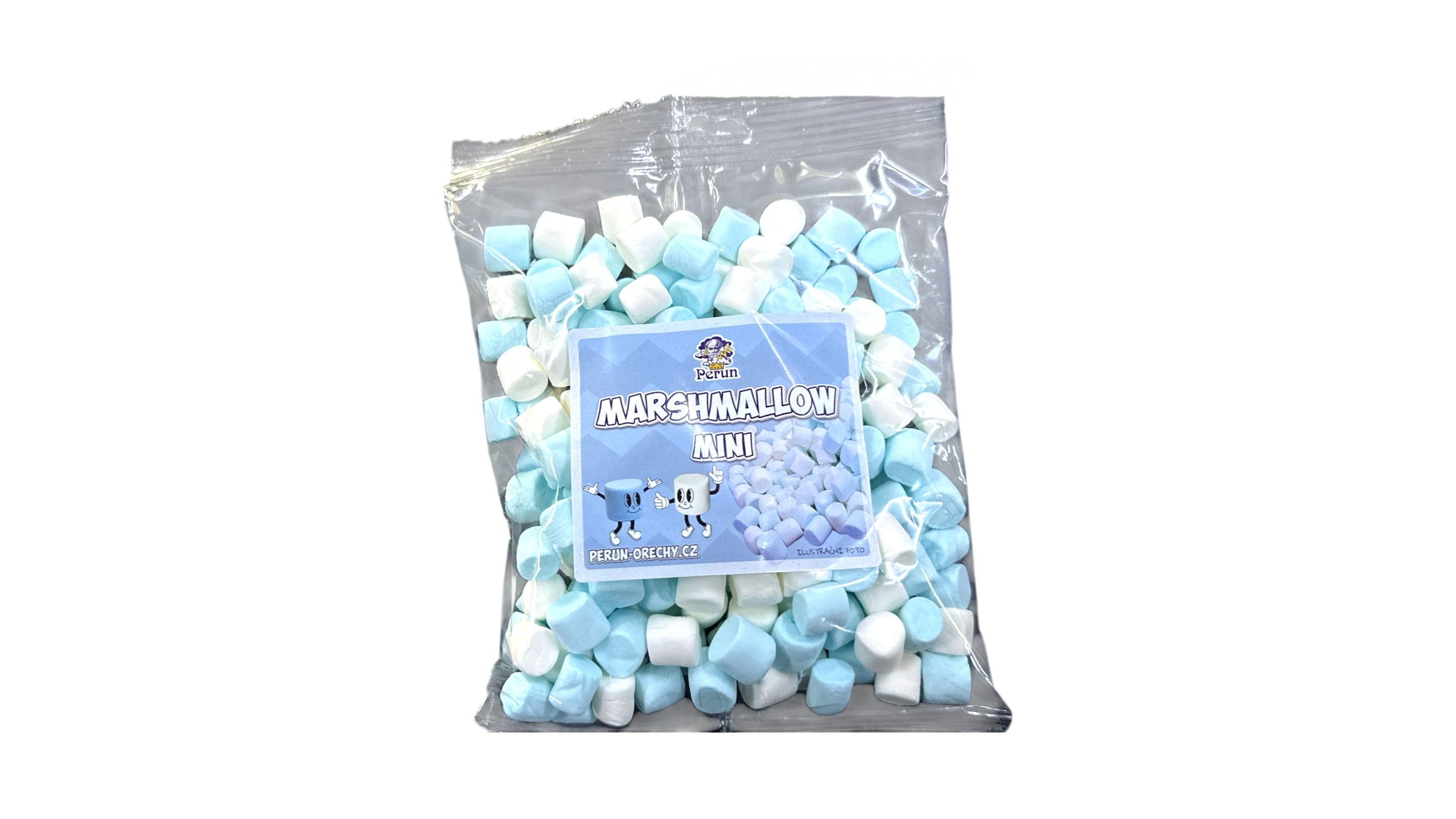 Perun mini marrshmallow bílý +modrý 100g