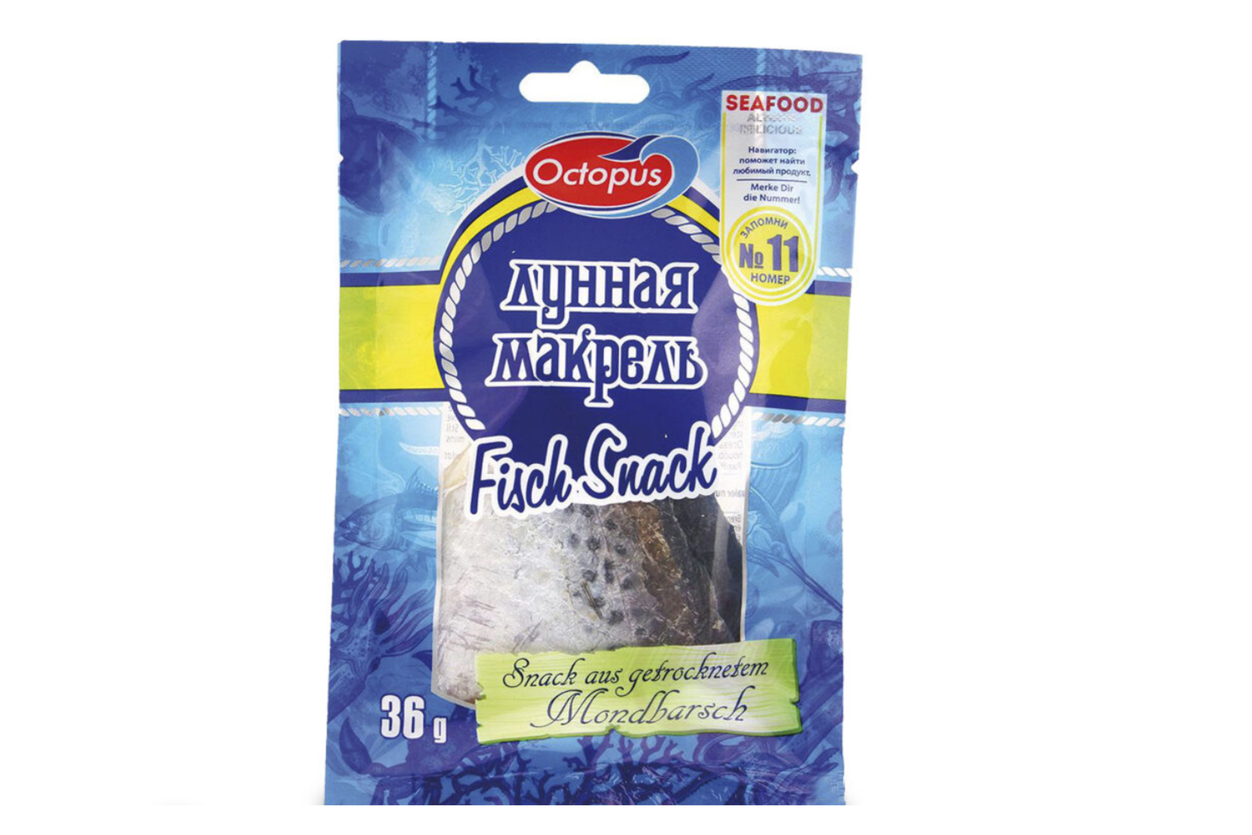 Octopus Snack z měsícovce skvrnitého, sušený a soleny 36 g