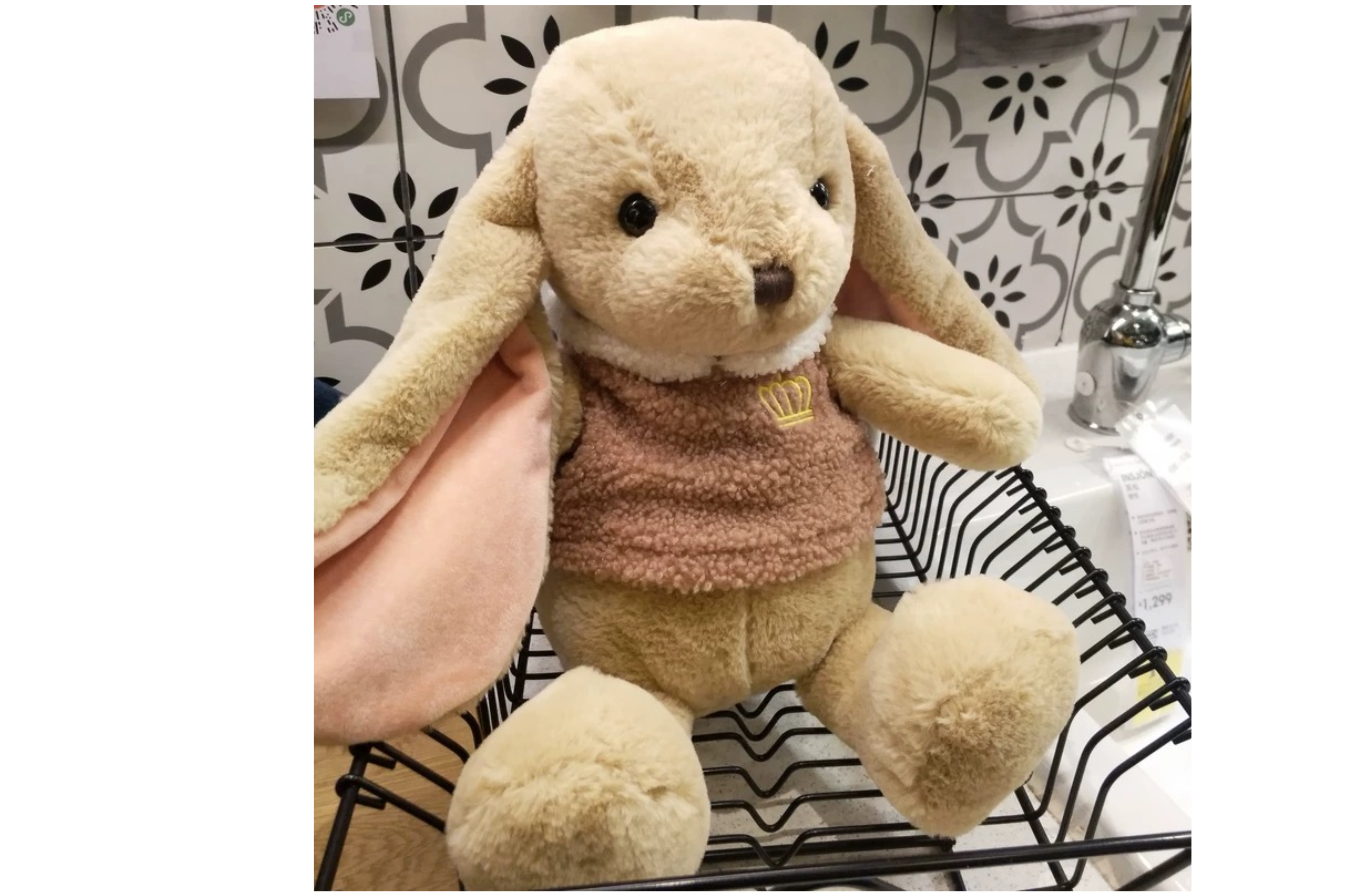 Plyšový králíček princezna s dlouhýma ušima hnědý  40cm /1ks