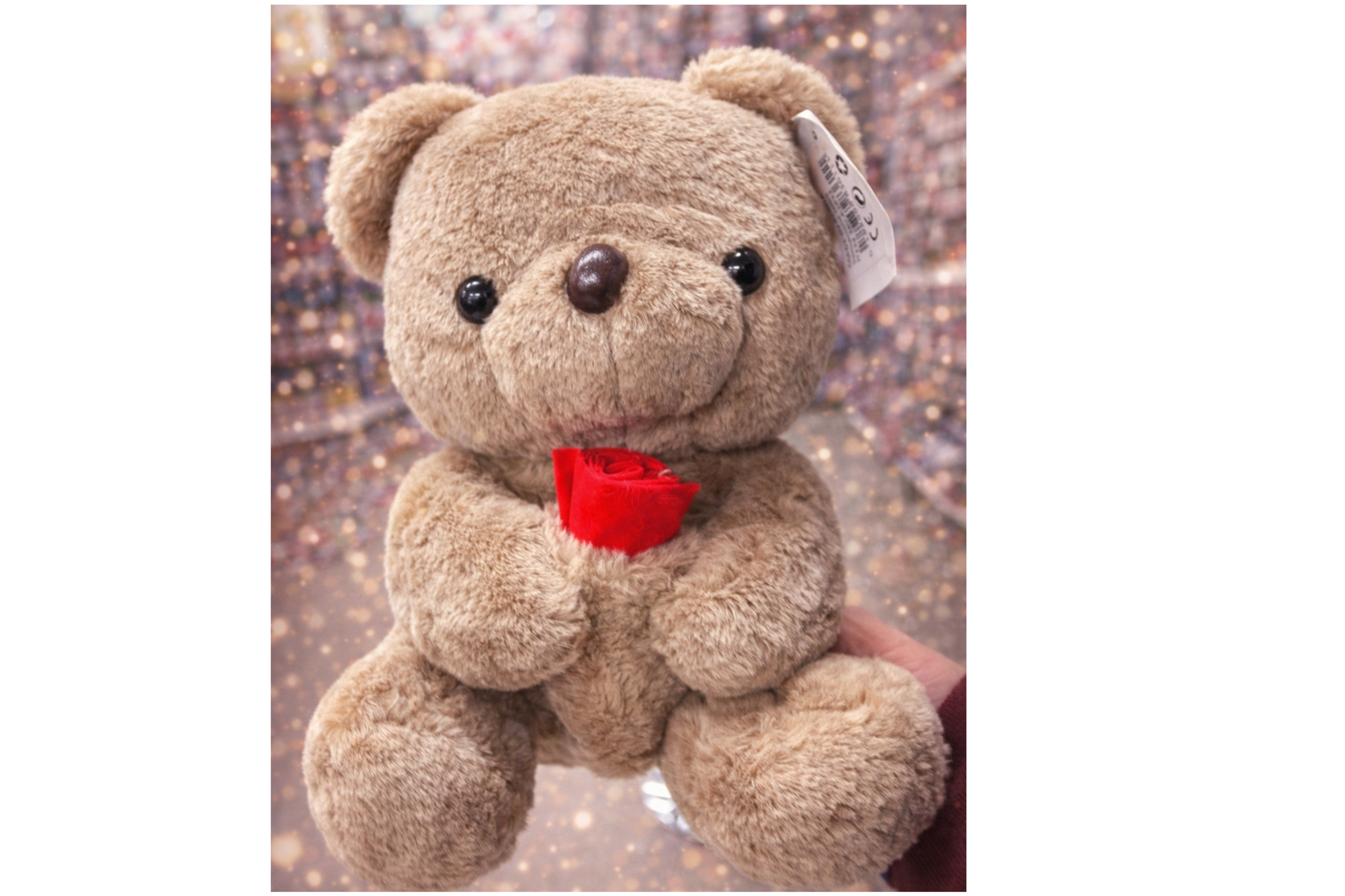 🧸 Plyšový medvídek s růží – romantický dárek z lásky ❤️🌹Hnědý 28cm /1ks