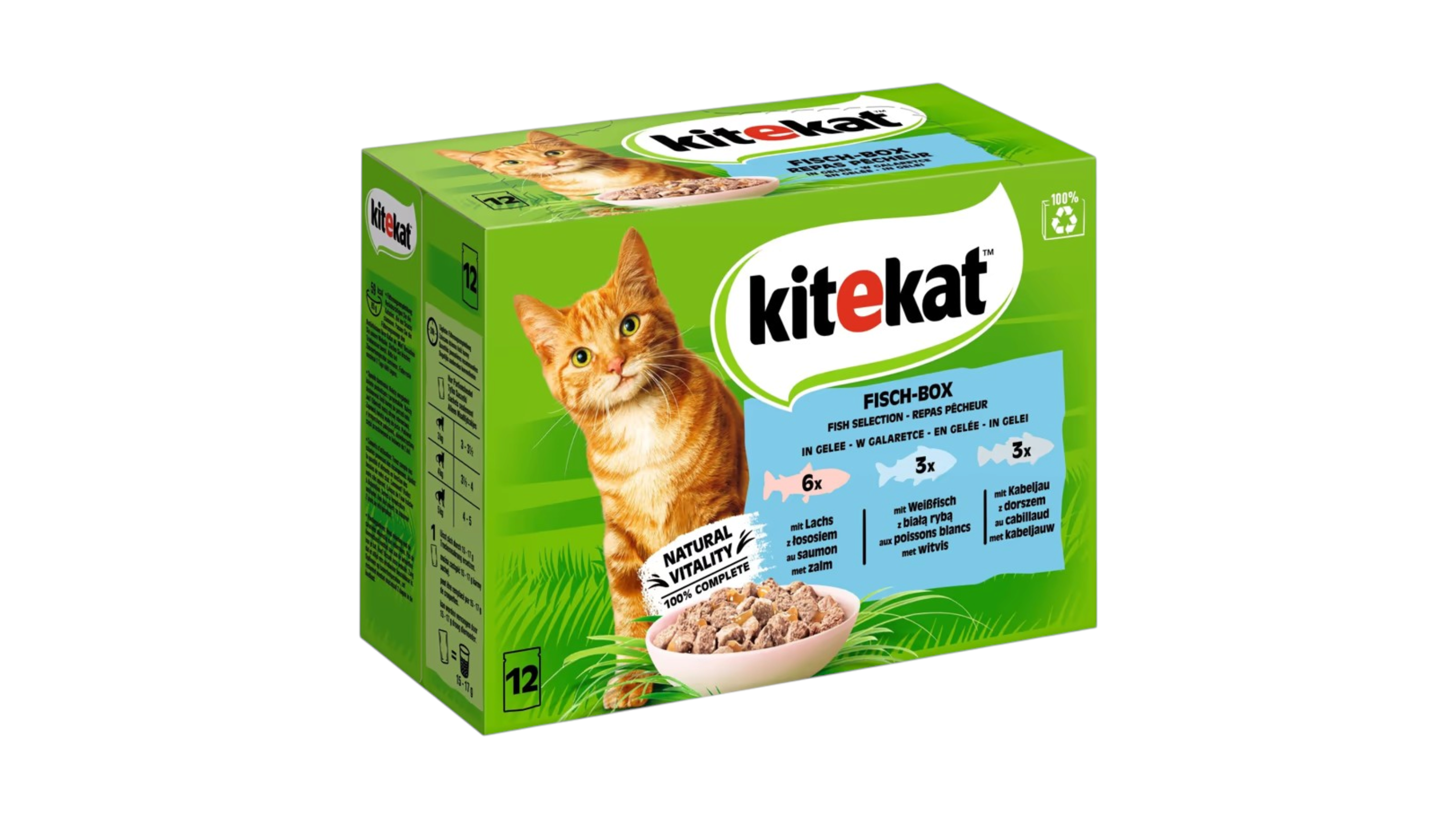 Kitekat kapsičky mix chutí v želé 12x85g Fisch -Box (ryby)