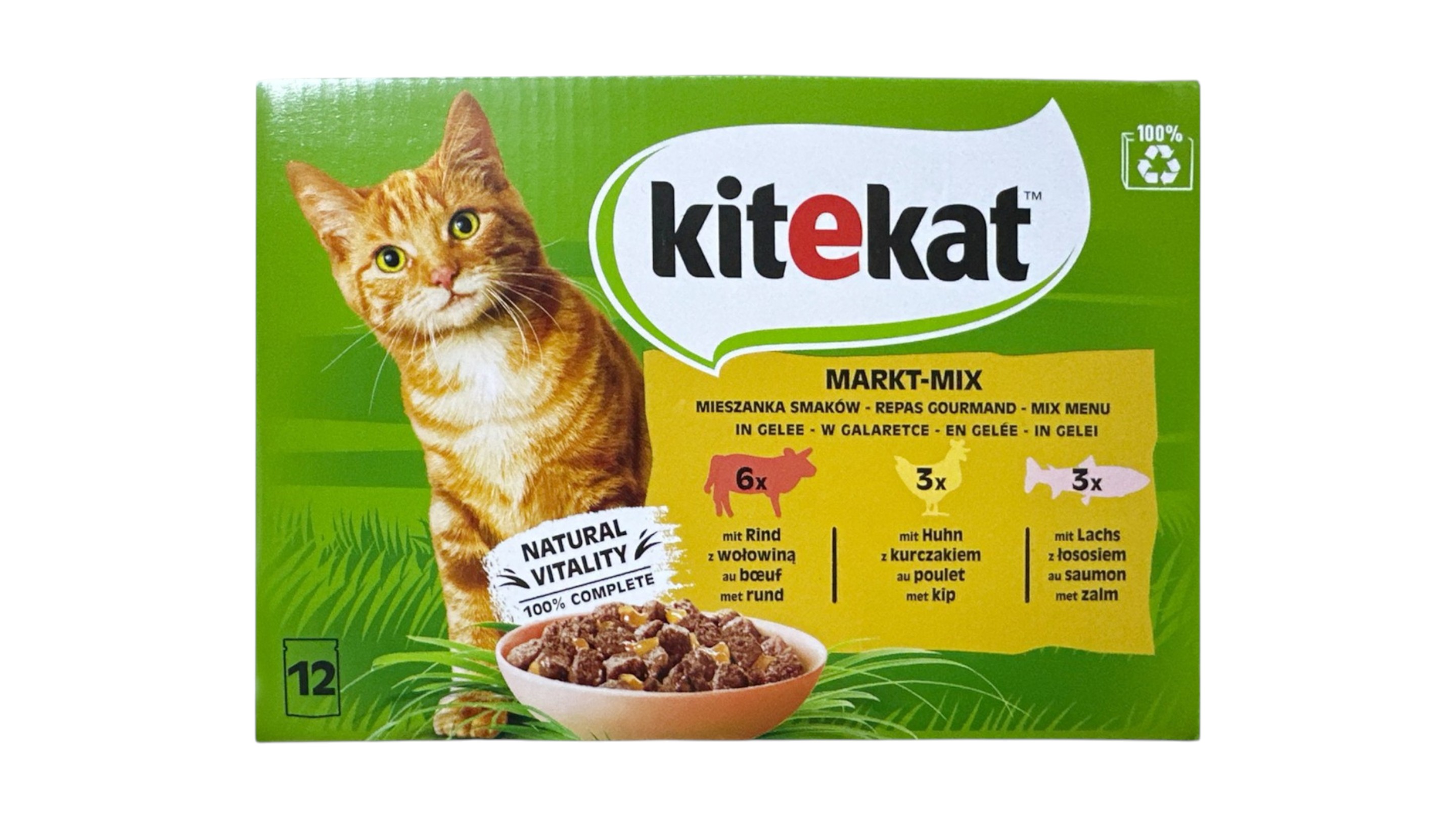 Kitekat kapsičky mix chutí v želé 12x85g Markt-Mix