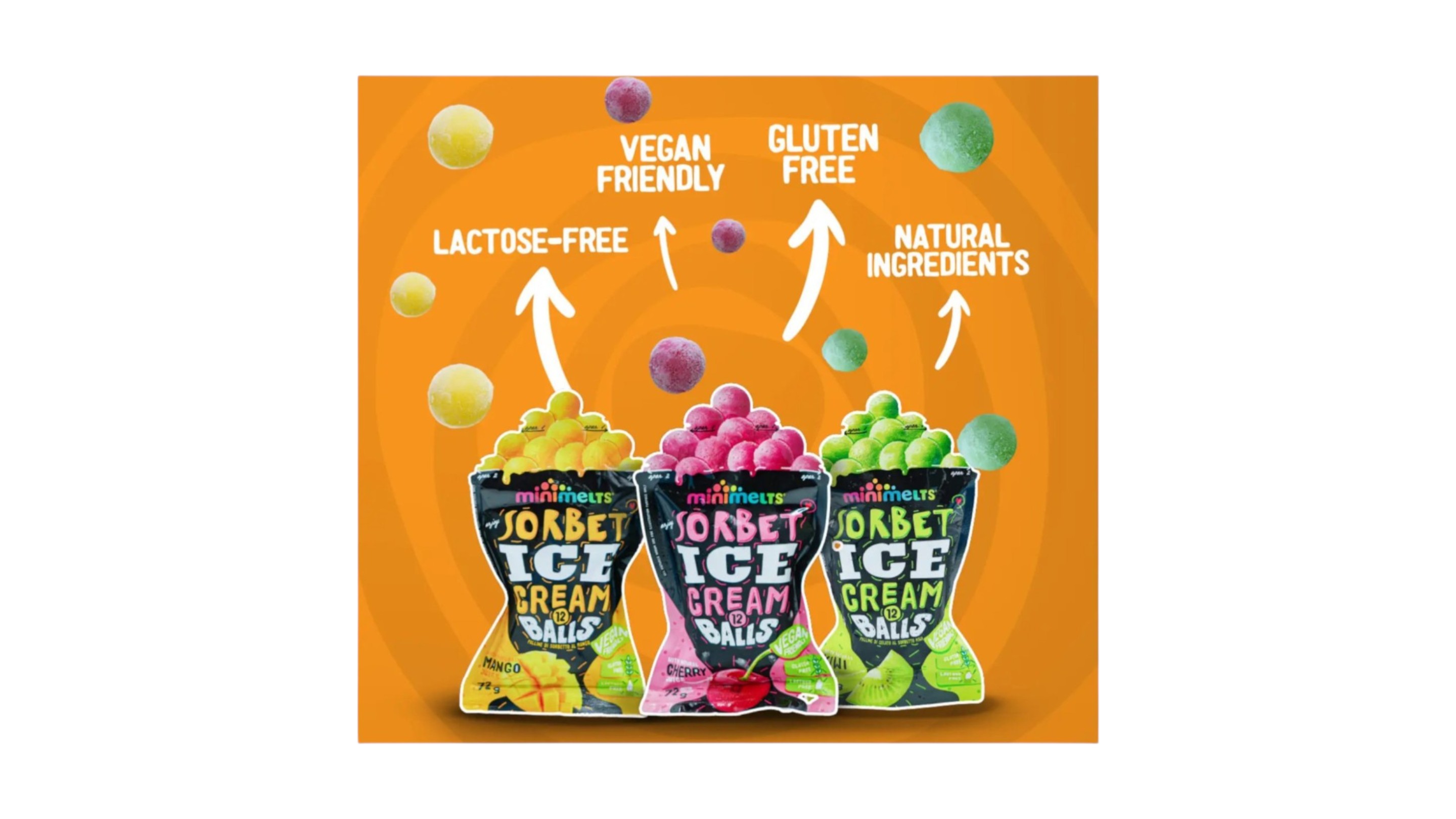Minimelts sorrbet ice cream Cherrry 72g