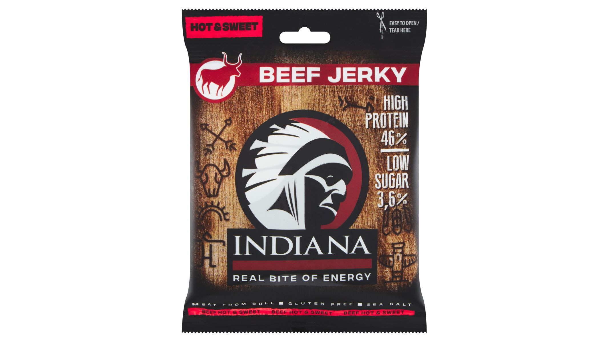 Indiana Jerky Hot & Sweet sušené maso hovězí 25g
