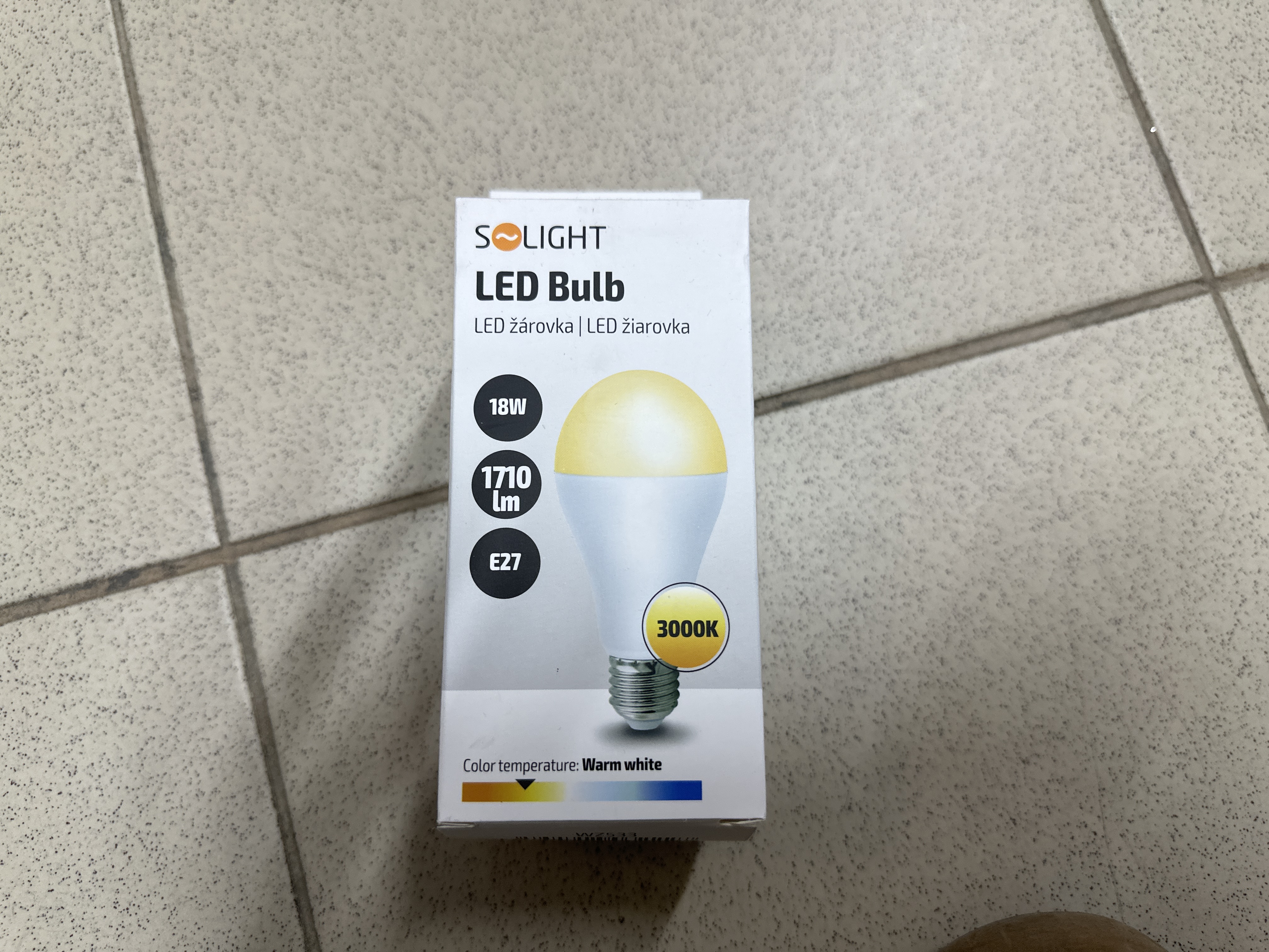 Solight LED žárovka, klasický tvar, 18W, E27, 3000K, 270°, 1710lm