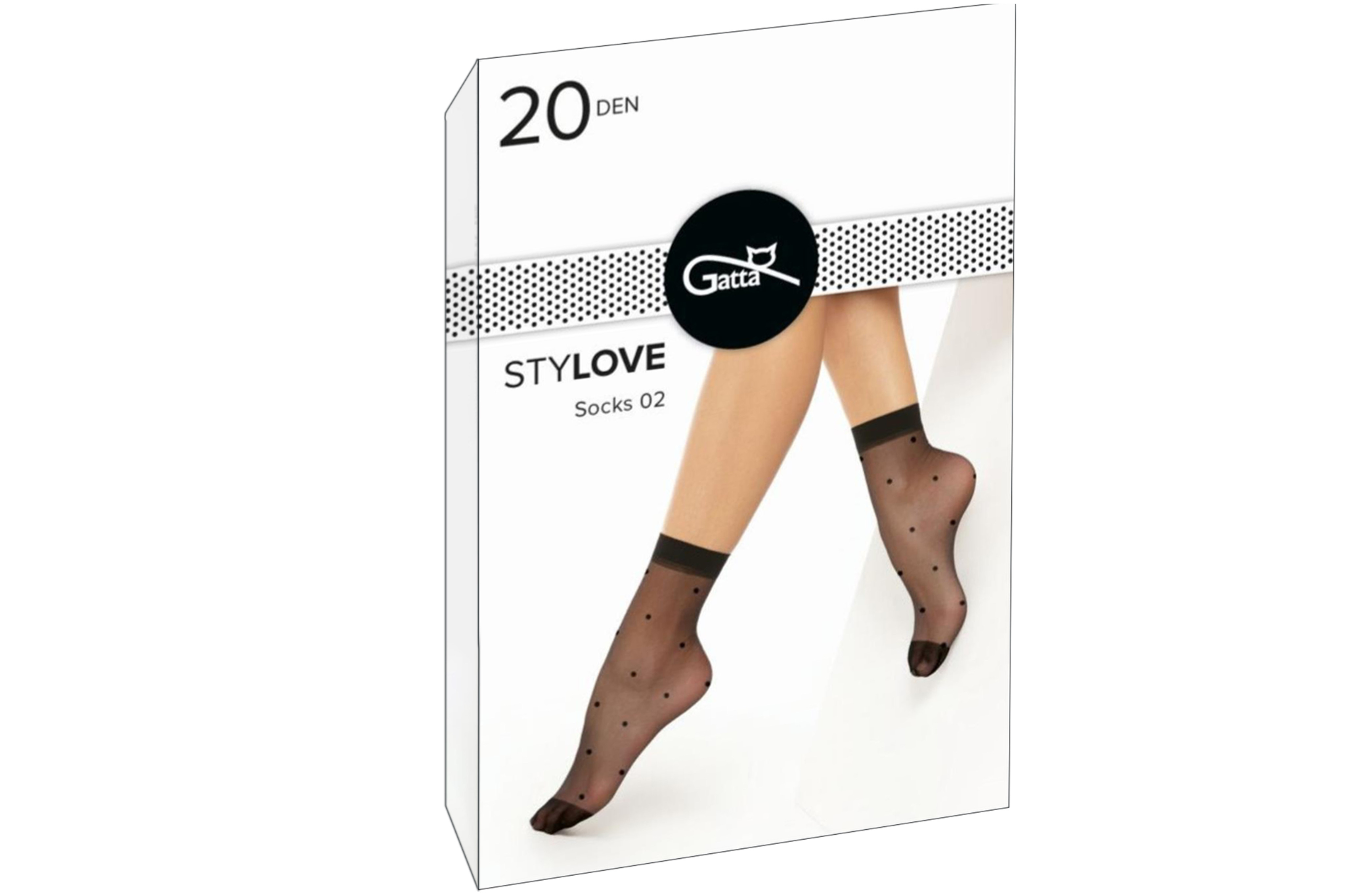 Ponožky Gatta STYLOVE 02 20den černé puntíky uni 1pár