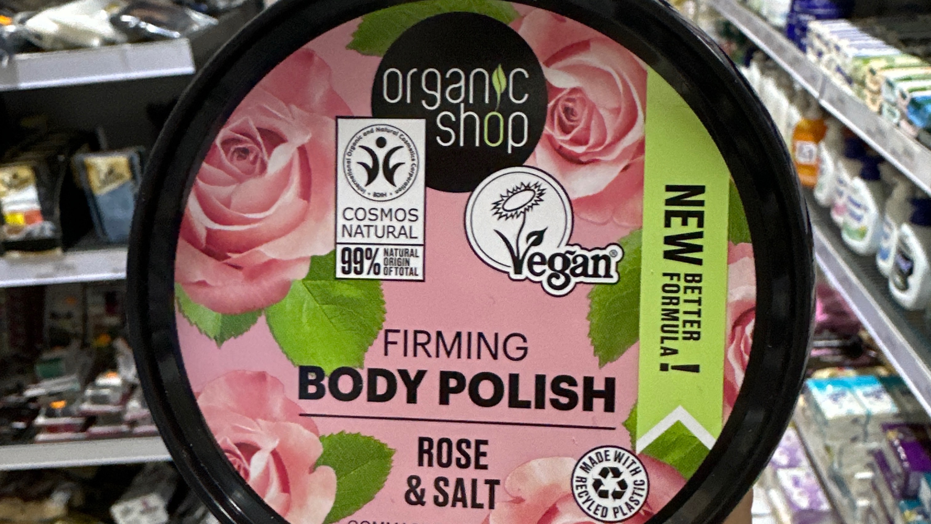 Organic Shop tělový peeling  Zpevňující Růže a sůl 250ml