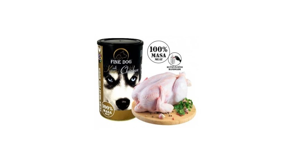 FineDog konzerva extra celé kuře 100% masa  1200g