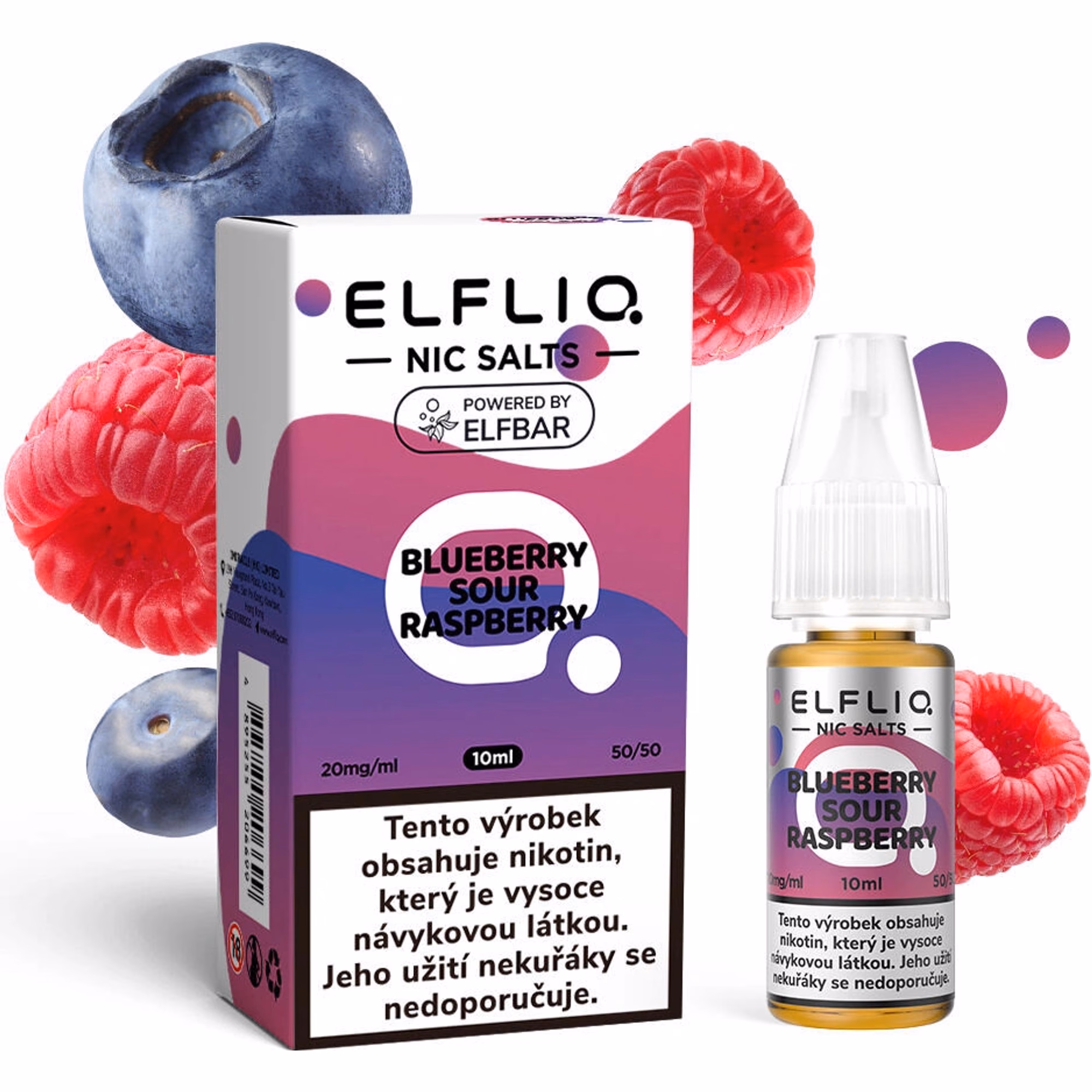 K18+ E-LIQUID ELF BAR ELFLIQ BLUEBERRY SOUR RASPBERRY 10ML
