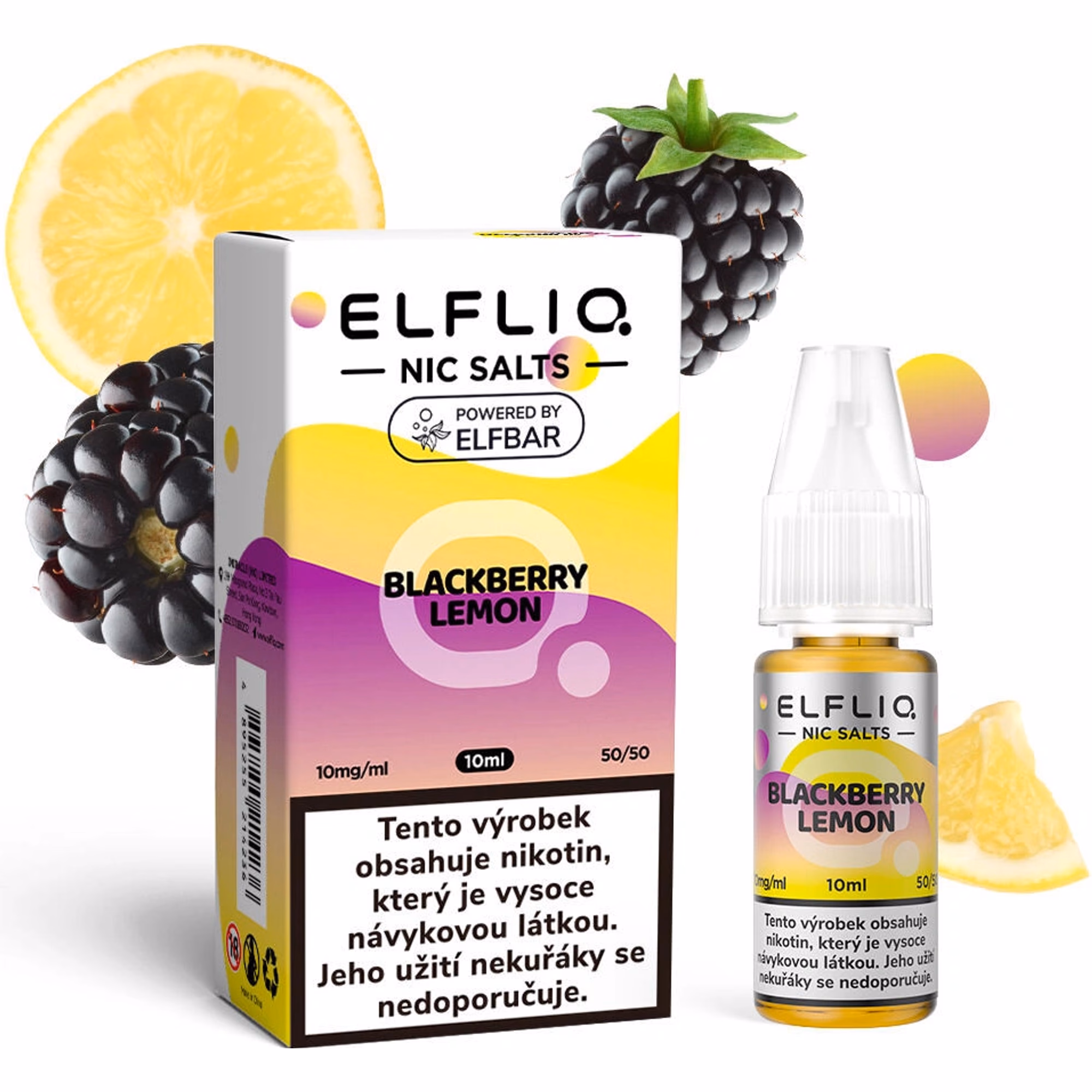 K18+ E-LIQUID ELF BAR ELFLIQ BLACKBERRY LEMON 10ml
