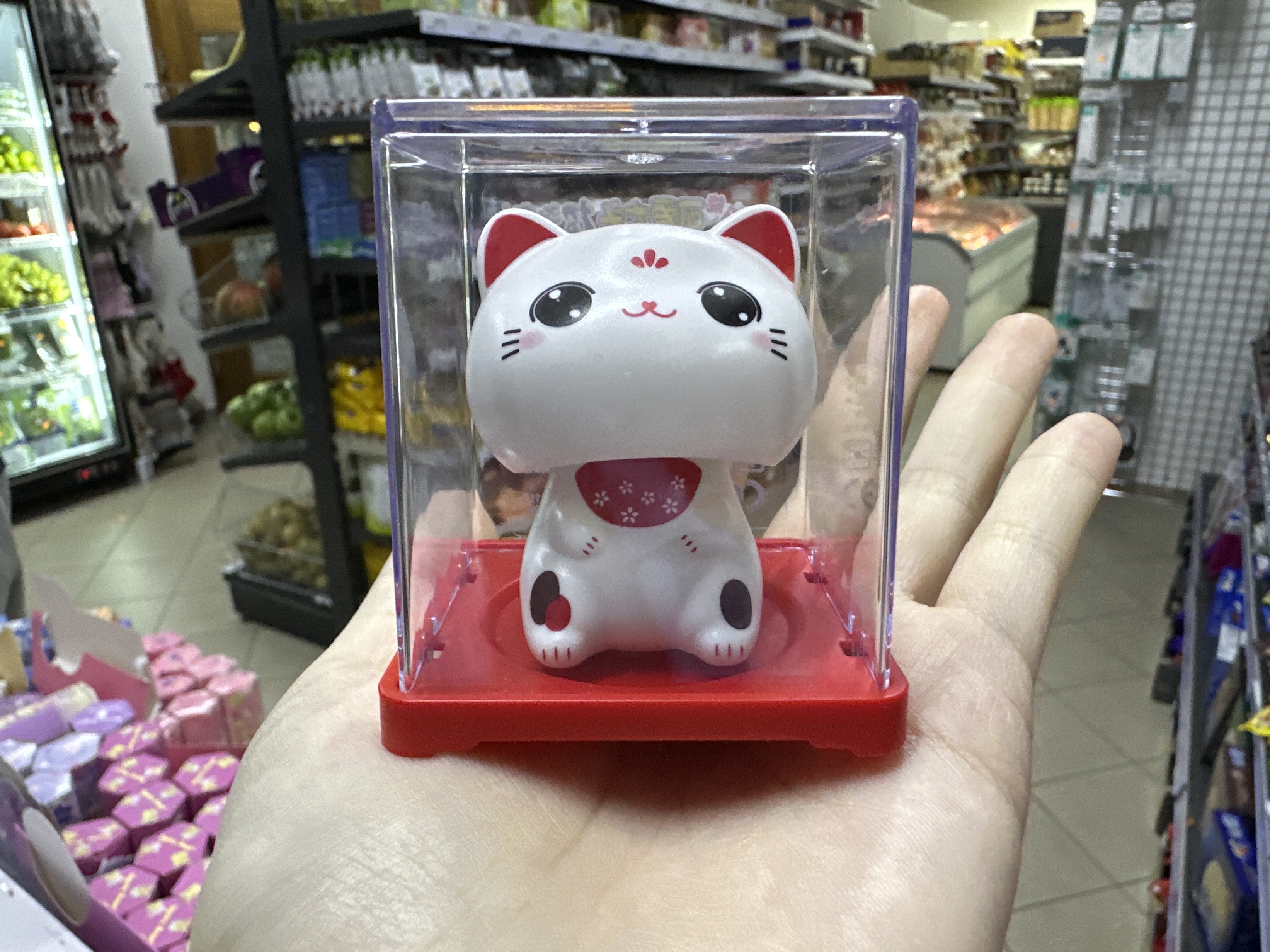 Solární figurka kočka kývající hlavou 1ks /6cm