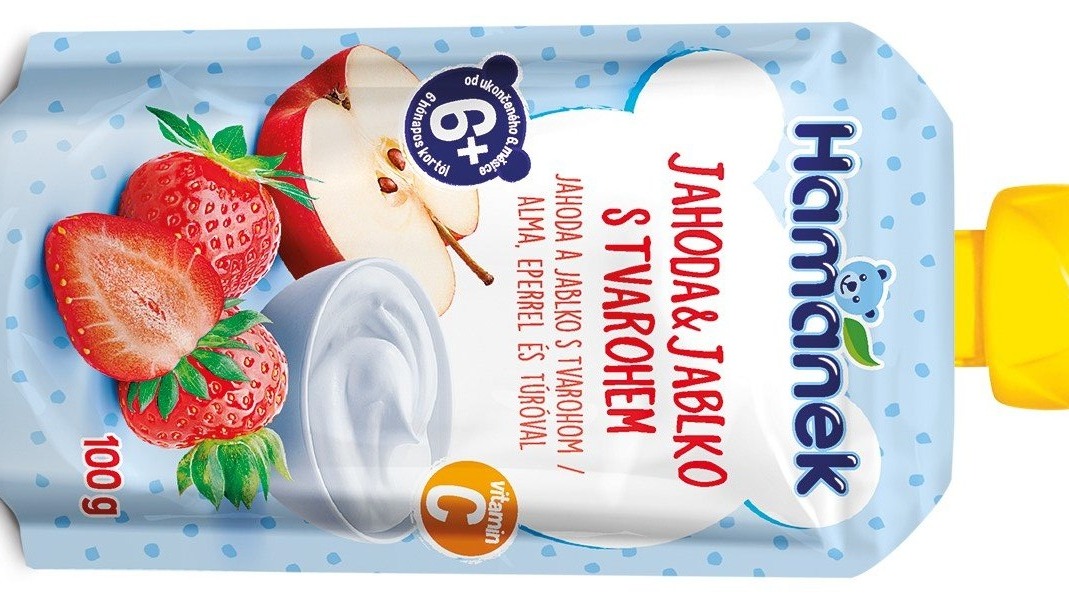 Hamánek Jahoda & jablko s tvarohem 100g