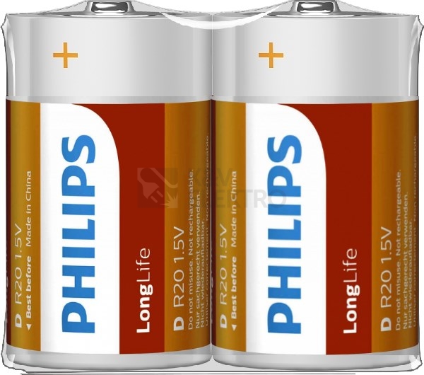 Baterie R20/D Philips Long Life, 2 ks