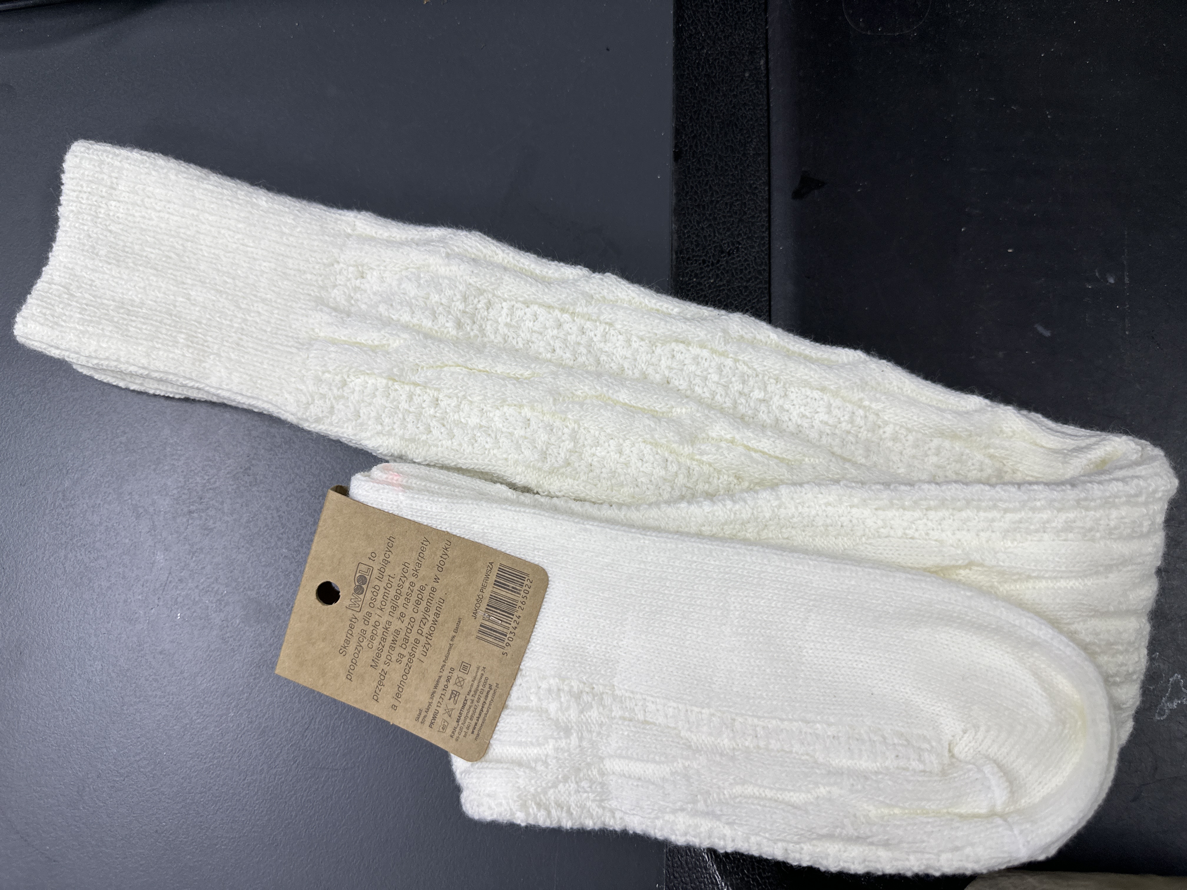 Skarpetki WOOL nadkolenky 1par  vel. 39-42 bílé