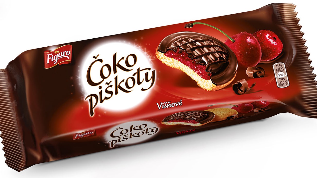 Figaro čoko piškoty s višňovou náplní 147g