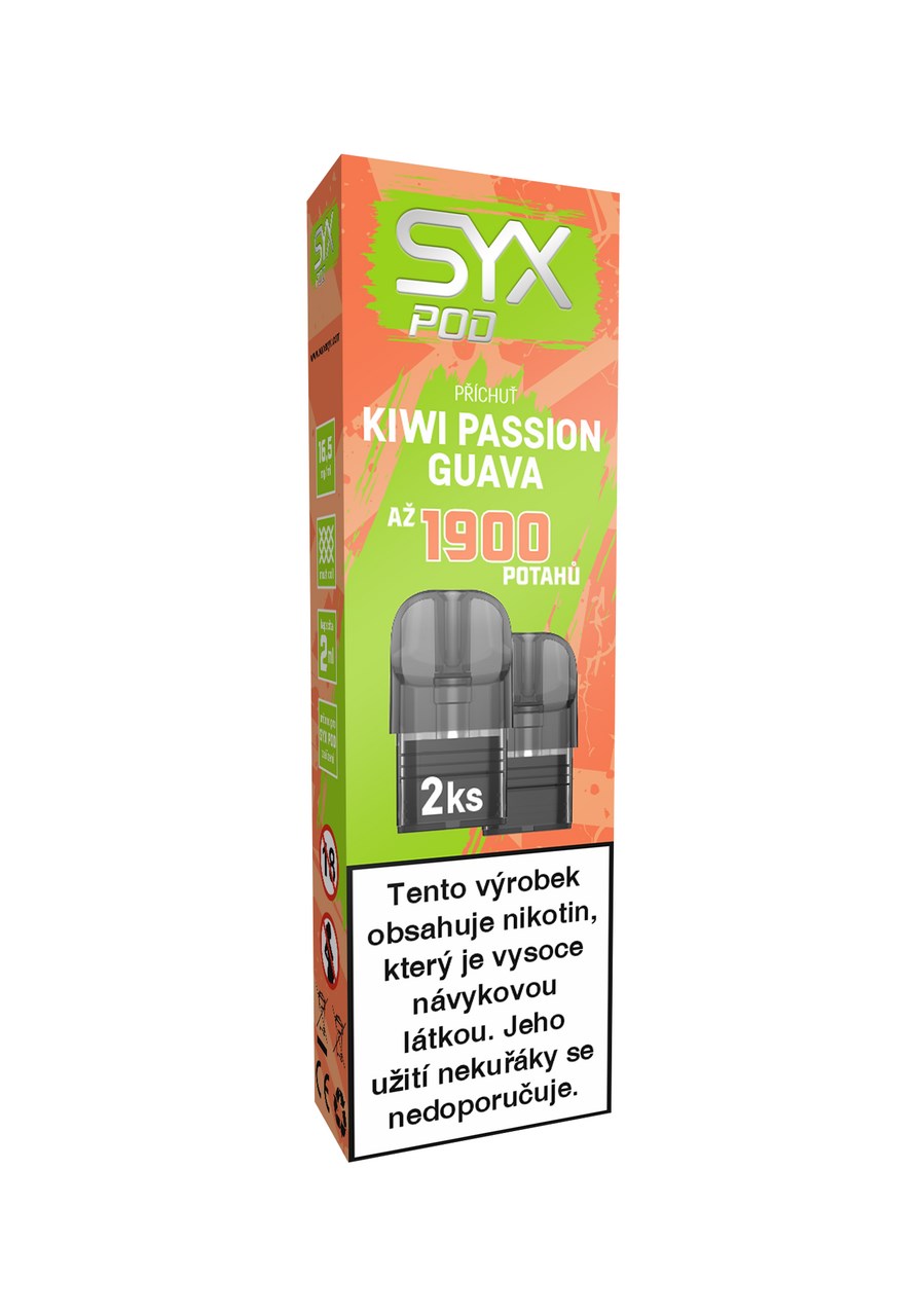 K18+ SYX POD Náplň Kiwi passion Guava 16.5mg 2x2ml