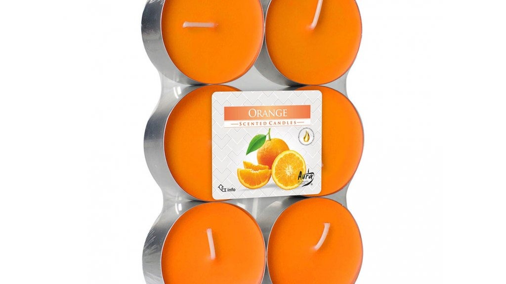Vonné čajové svíčky MAXI ORANGE 6ks