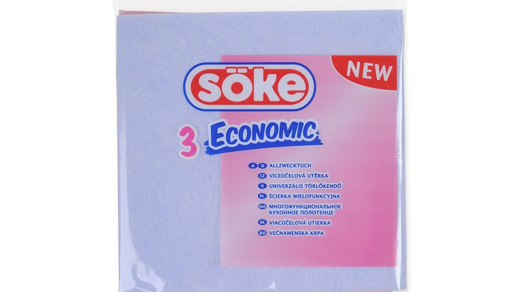 Spontex Söke Economic rychloutěrka, univerzální pevná netkaná utěrka, 3 ks