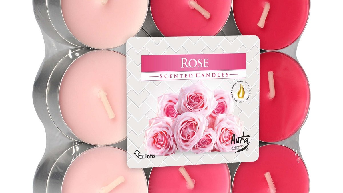 Vonné čajové svíčky Rose 18 ks