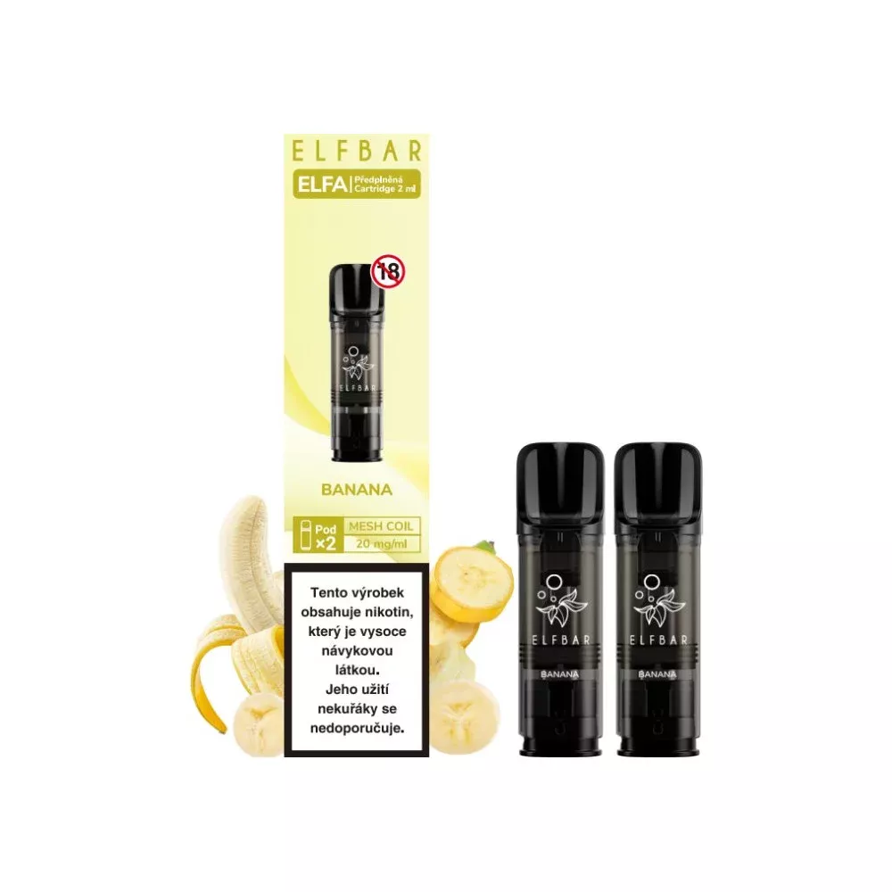 K18+ ELF BAR ELFA POD NÁPLŇ Banana 2x2ml
