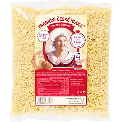 Dobšické těstoviny hvězdičky vaječné 400g