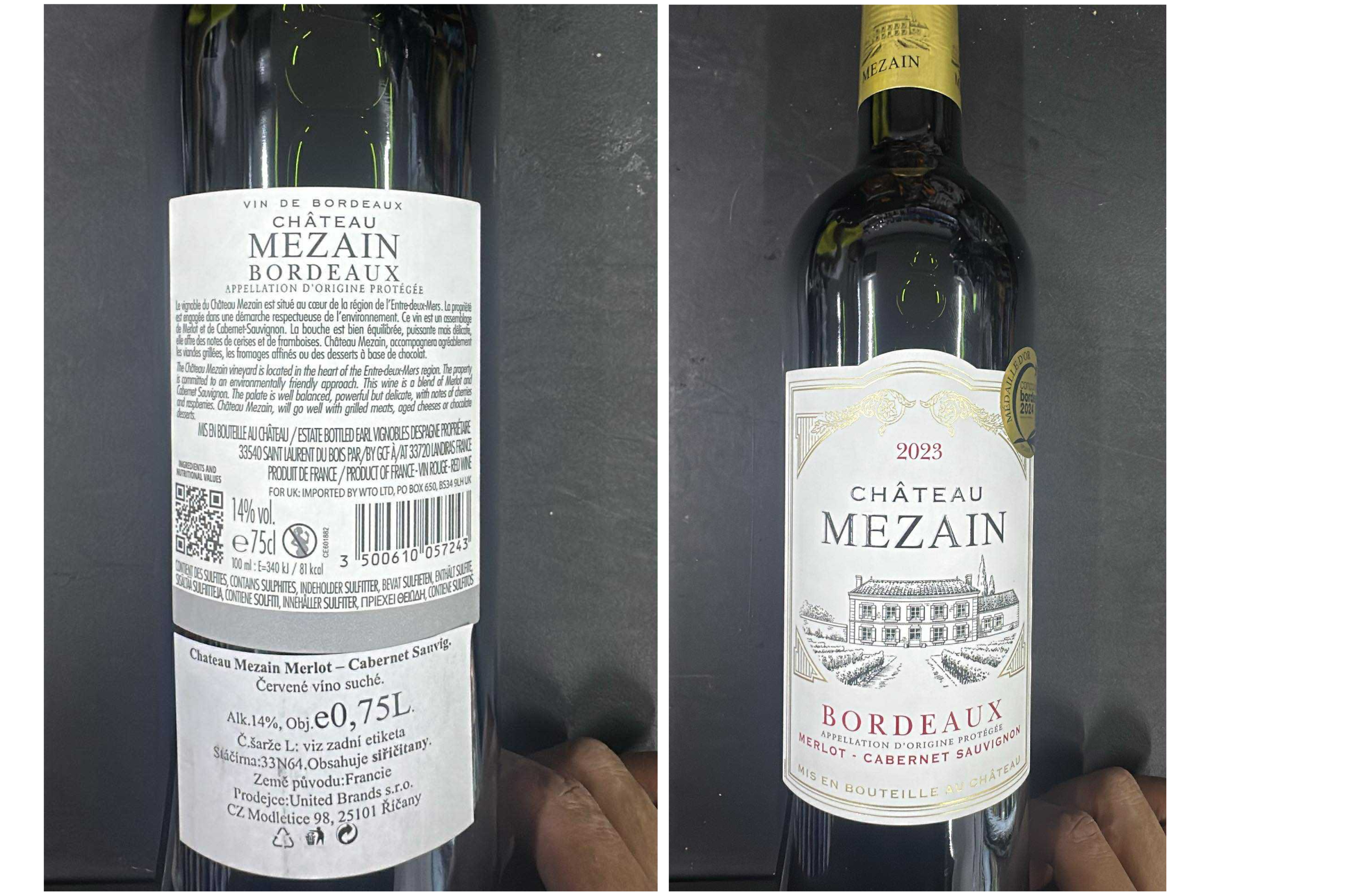 Chateau Mezain Bordeaux Merlot-Cabernet Sau. 2023/ 750ml