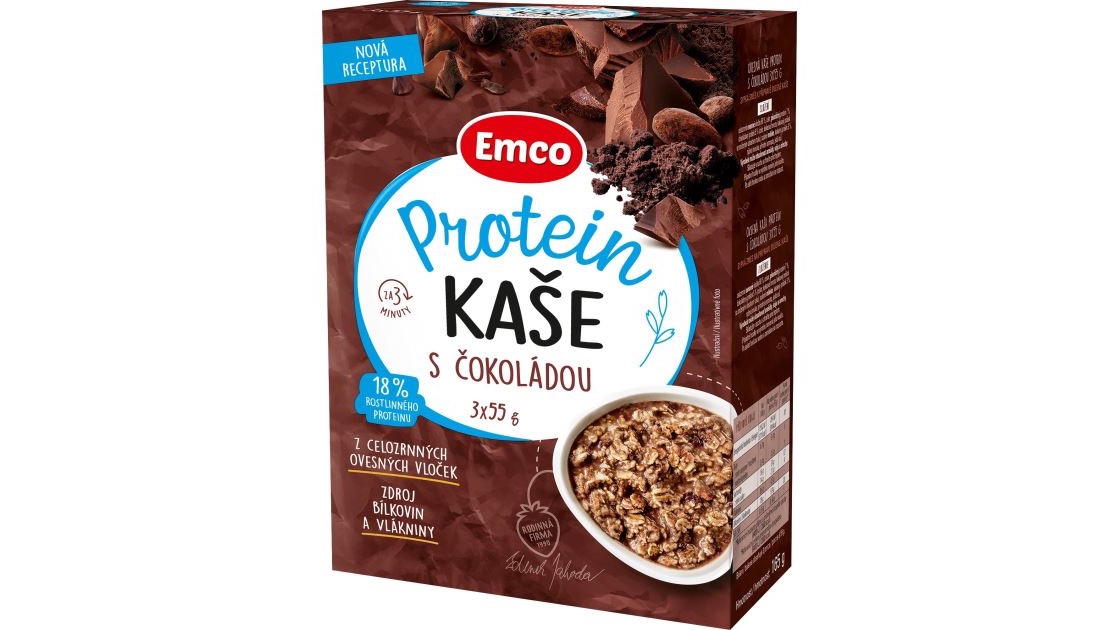 Müsli Emco Kaše proteinová s čokoládou 3x55g
