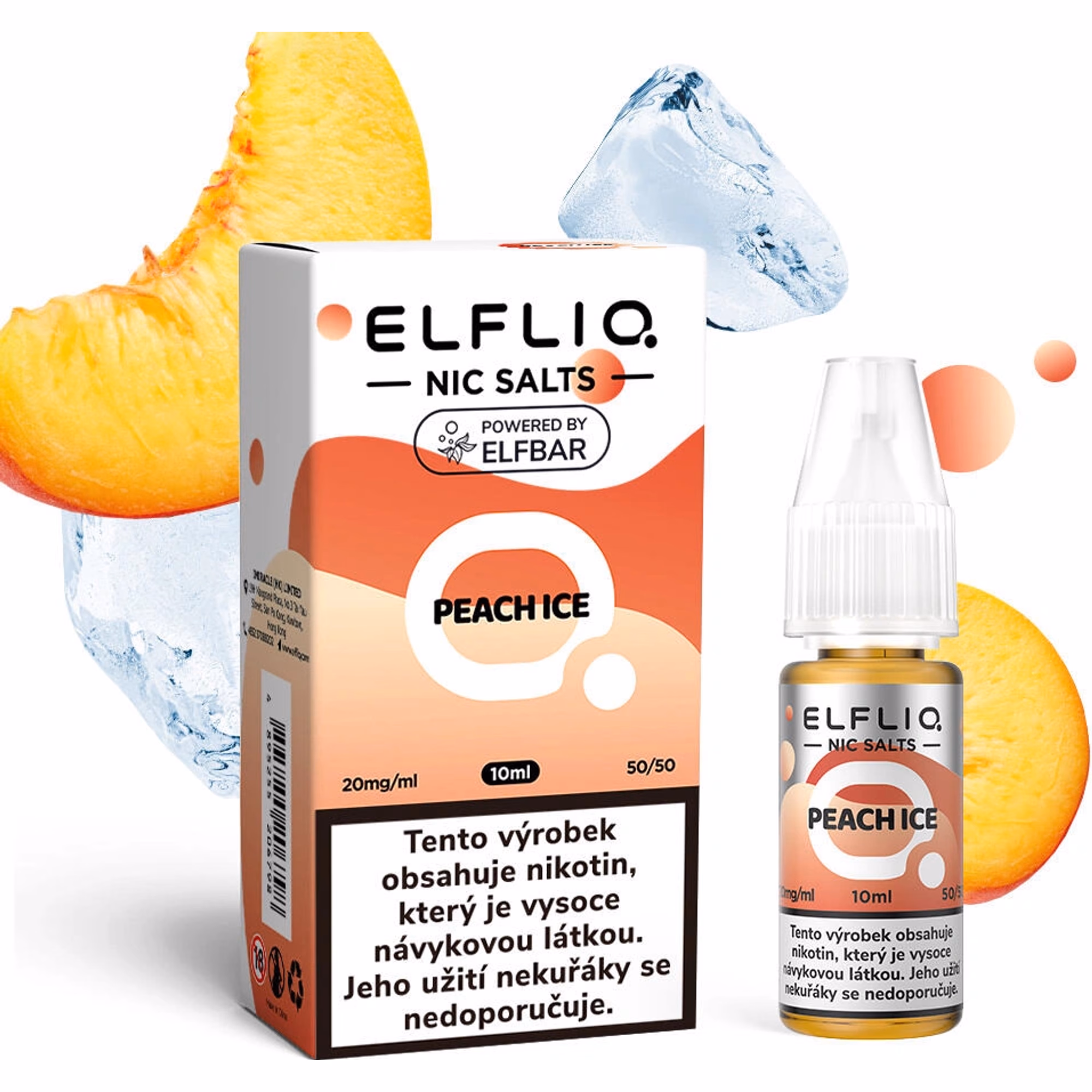 K18+ ELF BAR ELFLIQ Peach Ice 10 ml