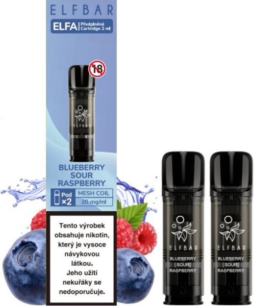 K18+ ELF BAR náplň ELFA POD BLUEBERRY SOUR RASPBERRY 2x2ml