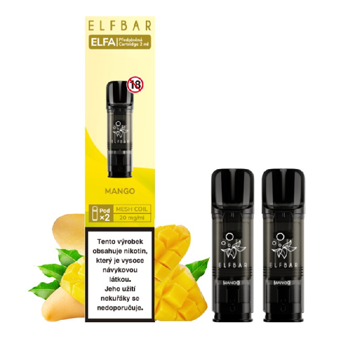 K18+ ELF BAR ELFA POD NÁPLŇ Mango 2x2ml