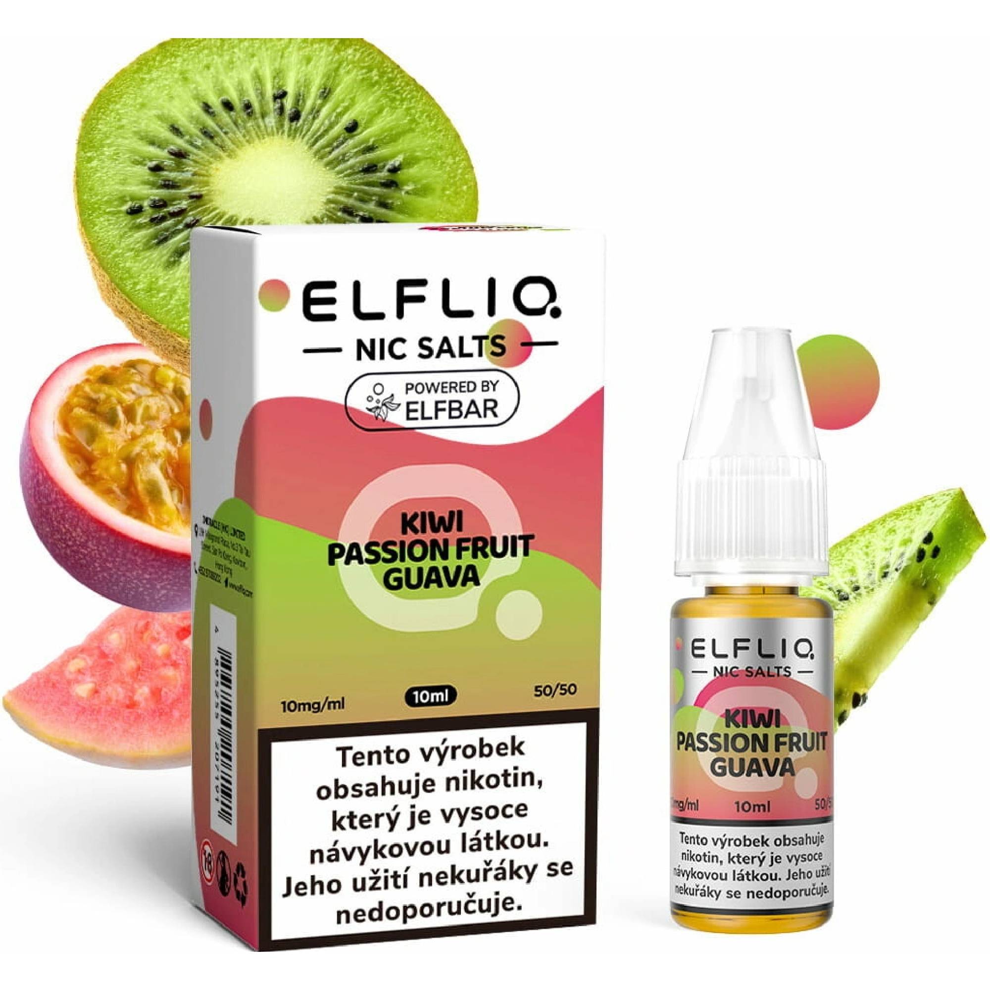 K18+ E-LIQUID ELF BAR ELFLIQ KIWI PASSION FRUIT GUAVA 10ML