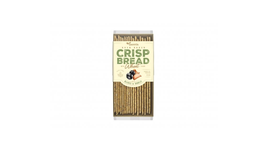 Danvita křehký chléb pšeničný olivy+česnek 130g