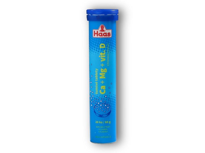 Haas šumivé tabletky ca+mg+vitamín d 80g