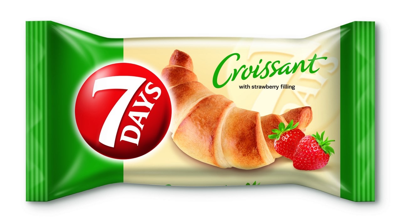7 Days Croissant s náplněmi příchutí jahodovou 60g