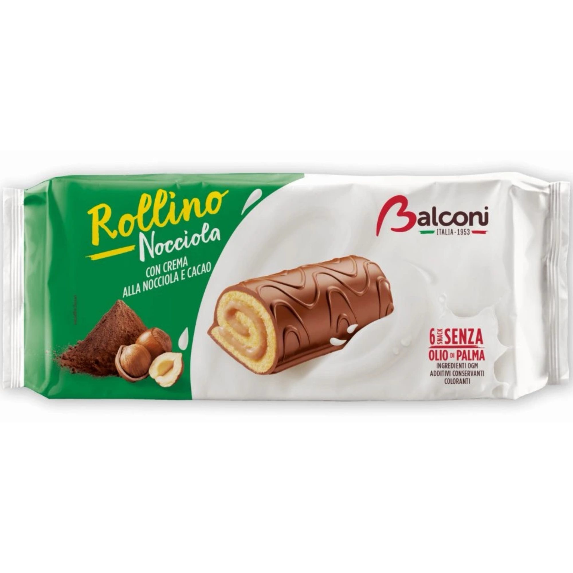 Balconi Rollino Nocciola 222 g roláčky s ořechovým krémem