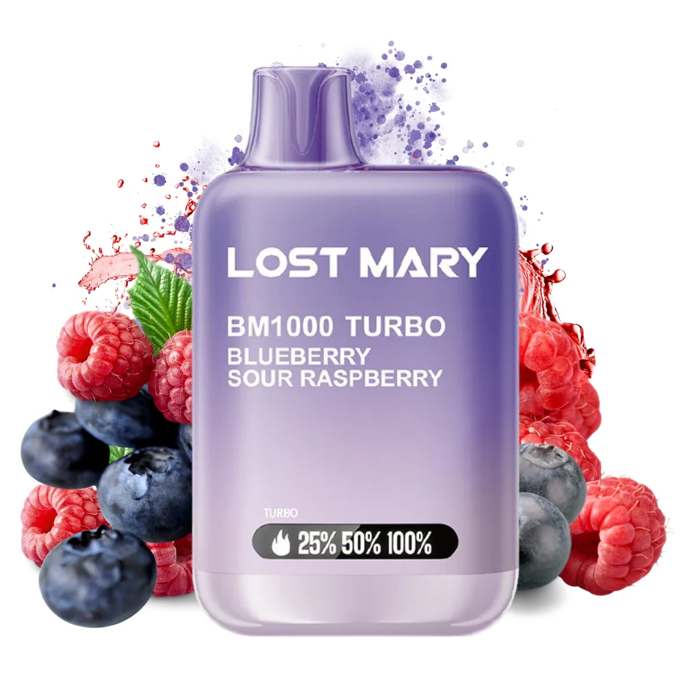 K18+  Elf Bar Lost Mary BM1000 TURBO Blueberry sour Raspberry Jednorázová e-cigareta