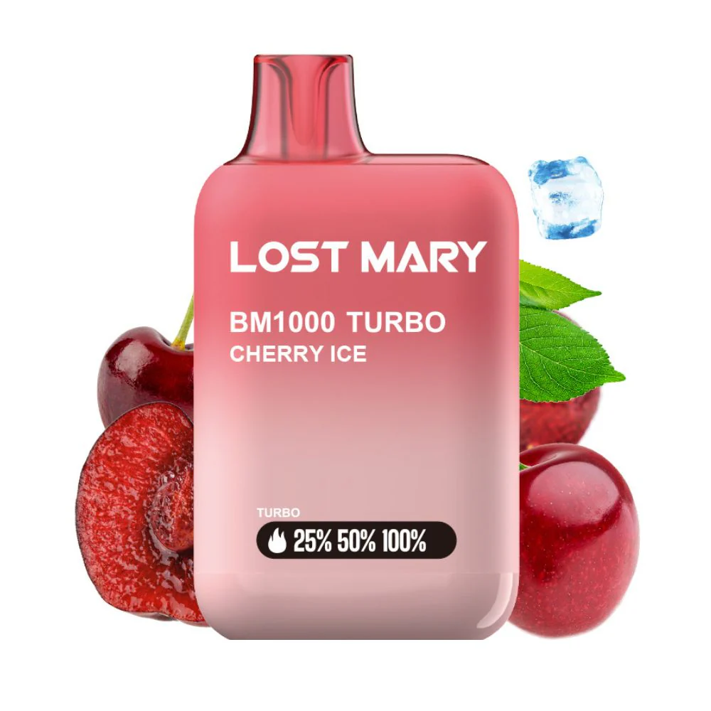 K18+  ELF BAR LOST MARY BM1000 TURBO Cherry Ice  jednorázová e‑cigareta
