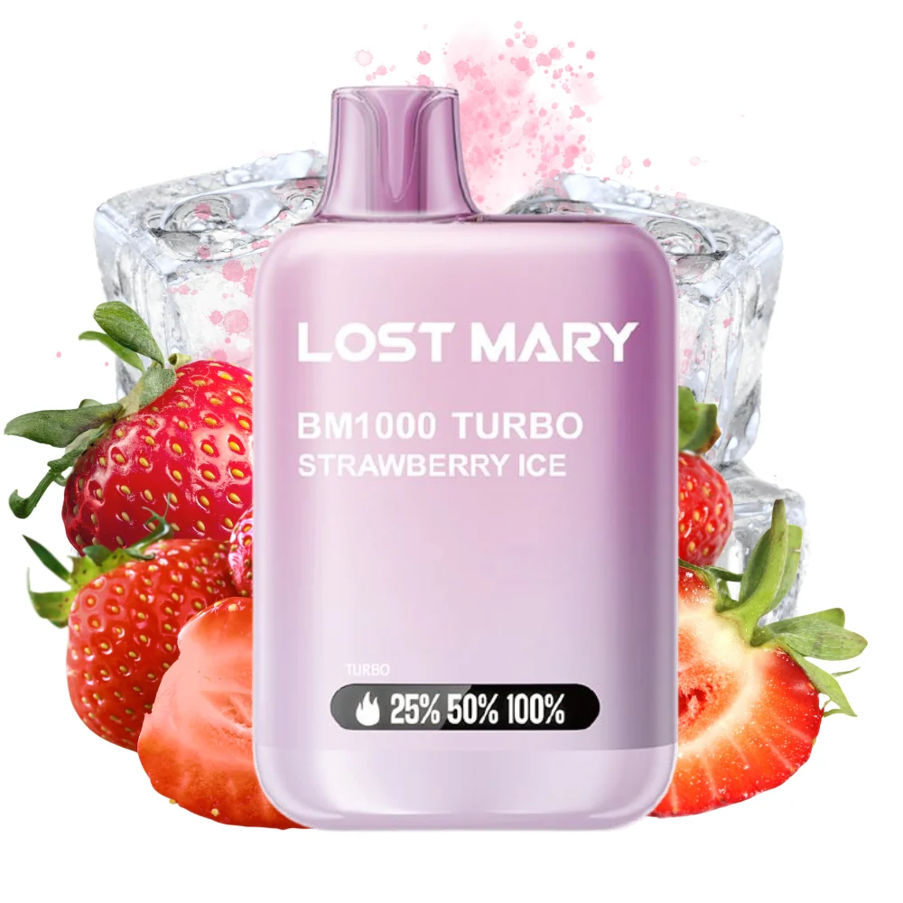 K18+  Elf Bar Lost Mary BM1000 TURBO Strawberry Ice Jednorázová e-cigareta