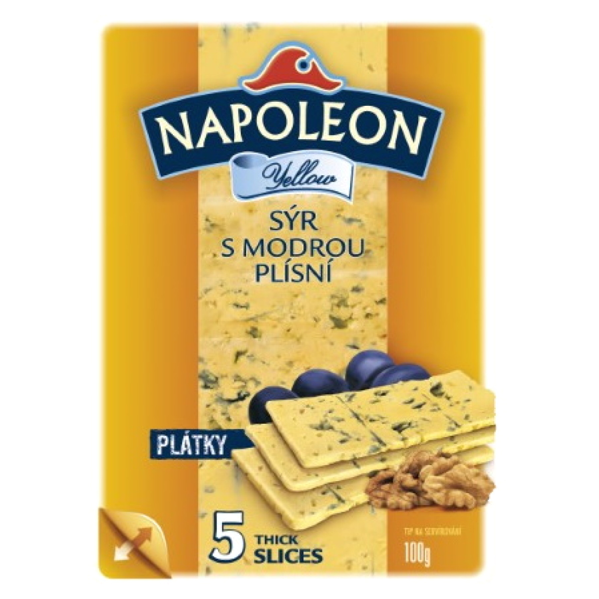 Napoleon Yellow sýr s modrou plísní plátky 100g