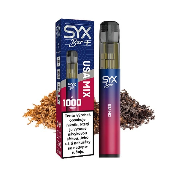 K18+  SYX BAR USA Mix Jednorázová e-cigareta 1000potahu
