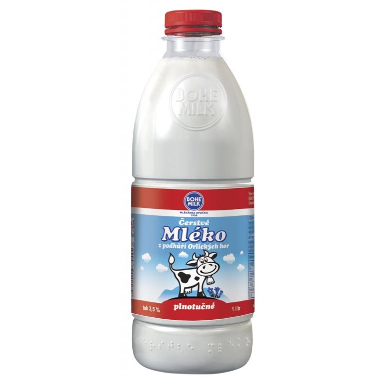 BOHEMILK Mléko Čerstvé plnotučné 3,5% 1l